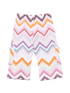 Pantaloni sportivi per bambina Missoni Kids multicolore con motivo a zigzag MZ6010 Z4078 999 MISSONI KIDS 