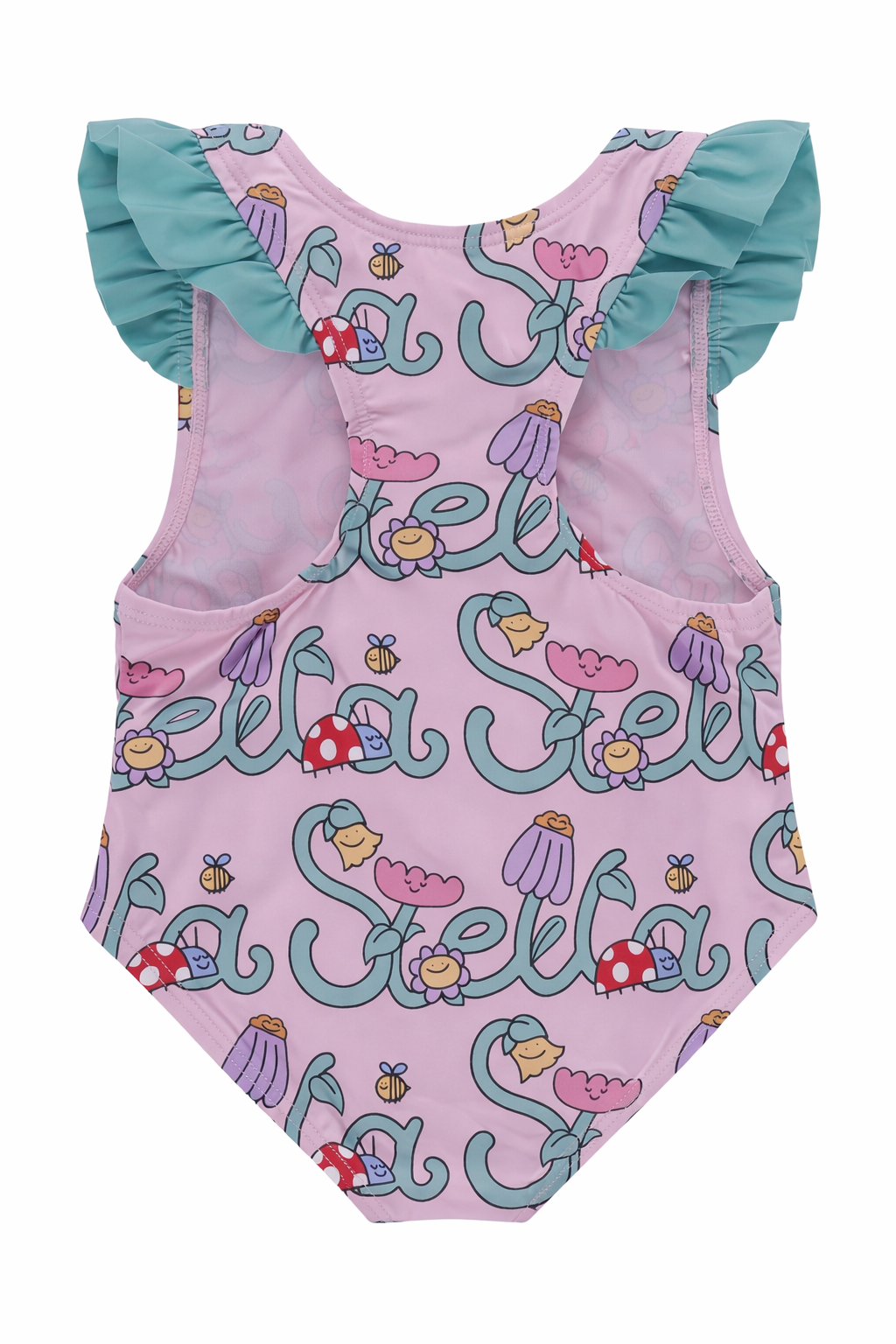 Costume per neonata Stella McCartney Kids rosa con stampa logo all-over TYC039 Z3587 51RMC STELLA McCARTNEY KIDS 
