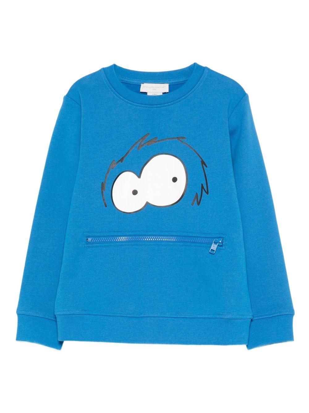 Felpa per bambino Stella McCartney Kids blu con zip sul davanti TX4Q40 Z3059 60Q STELLA McCARTNEY KIDS 