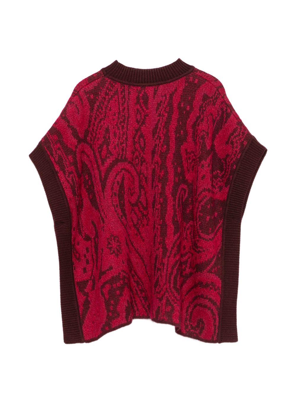 Poncho per bambina Etro Kids rosso con stampa paisley GZ2A23 W0234 562 ETRO KIDS 