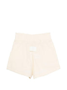 Shorts per bambina MSGM Kids bianchi con vita arricciata S6MSJGSH164 002 MSGM KIDS 