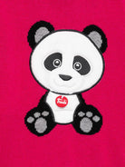 Maglione per bambina MC2 Saint Barth Kids x Trudi fucsia con Panda ricamato sul davanti PRC0001 01984I MC2 ST. BARTH KIDS 