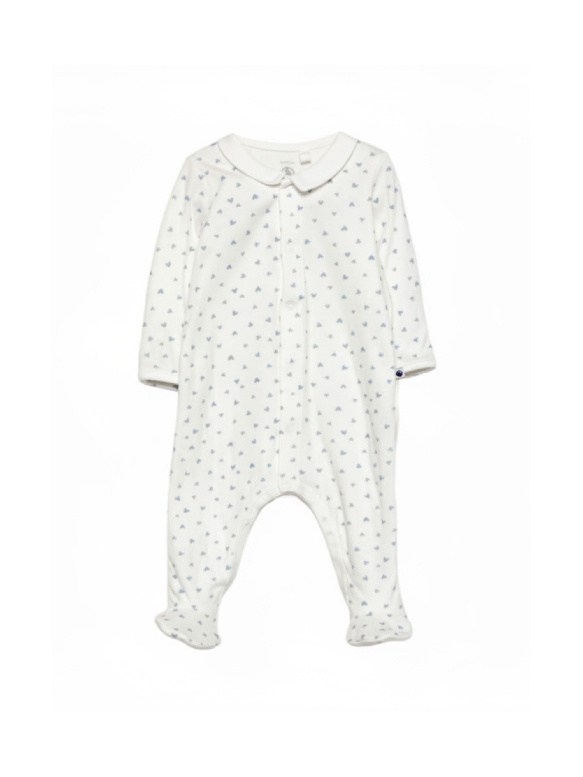 Tutina per neonati Petit Bateau bianca con stampa a cuori A0F2L 01 PETIT BATEAU KIDS 