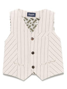Gilet sartoriale Drumohr Kids beige con fibbia frontale e dettaglio tasca finta S5VS71 G51 DrUMOHR KIDS 