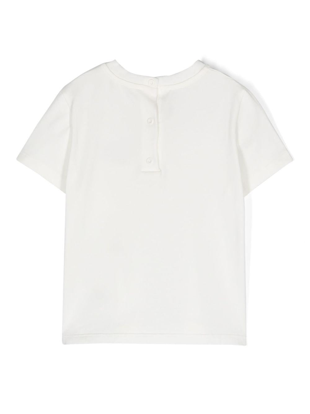 T-shirt per neonati Fendi Kids bianca con stampa orso sul davanti BUI083 ST8 F0TU9 FENDI KIDS 