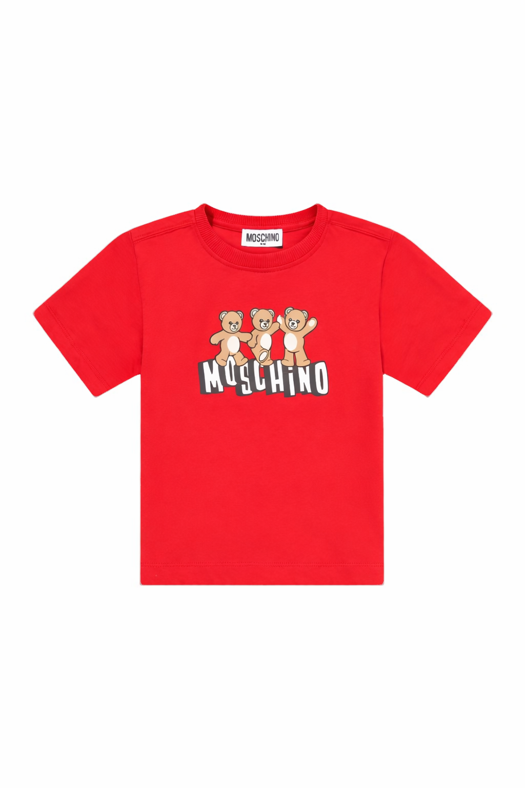 T-shirt da bambino Moschino Kids rossa con stampa orsacchiotti HUM05PLAA23 50109 MOSCHINO KIDS 