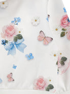 Felpa per neonata Monnalisa bianca con stampa a fiori  all-over 39G801 7003 0099 MONNALISA KIDS 