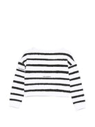 Felpa per bambina Karl Lagerfeld Kids bianco e nero con paillettes a righe Z31137 N50 KARL LAGERFELD KIDS 