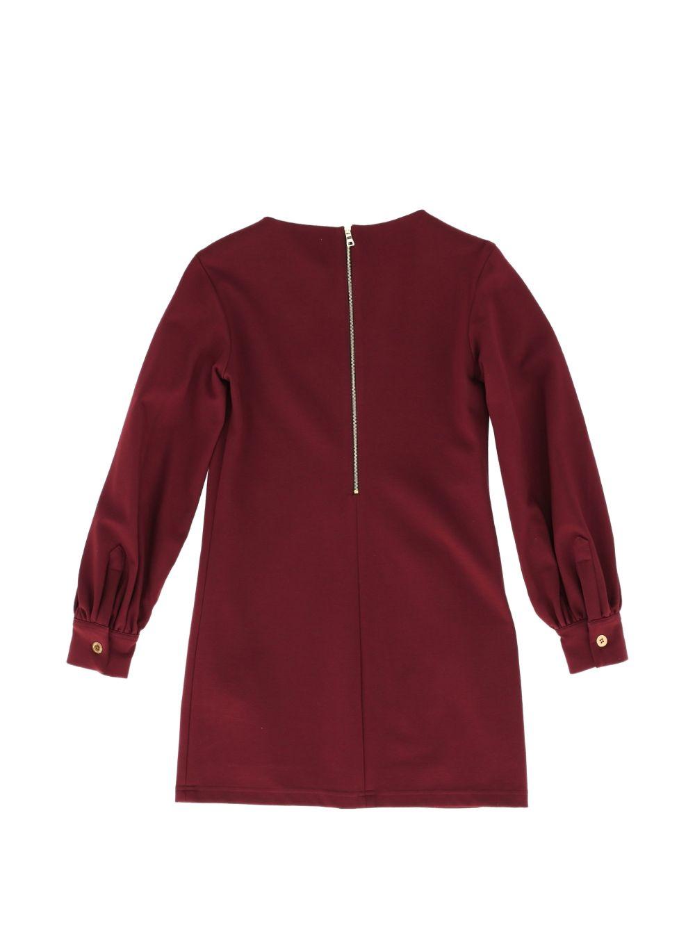 Abito per bambina Balmain Kids rosso con placca logo color oro BZ1B00 J0371 530OR BALMAIN KIDS 