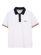 Polo per bambino Boss Kids bianca con bordo a contrasto J52955 10P BOSS KIDS 