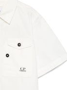 Camicia con stampa per bambino C.P. Company Kids bianco con colletto a punta CUC008LLC00 10135 C.P.COMPANY KIDS 