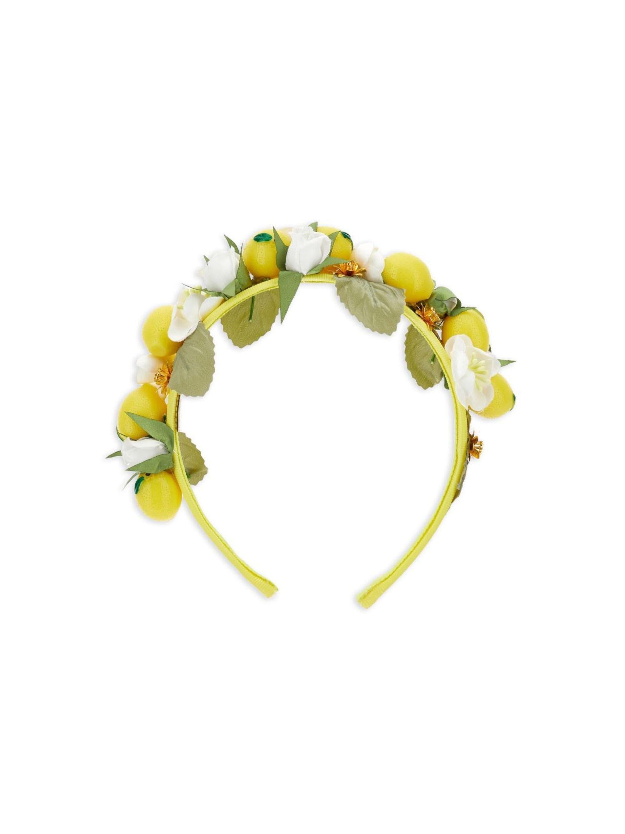 Cerchietto per bambina Monnalisa giallo con decorazione a fiori 19G019 7781 0014 MONNALISA KIDS 