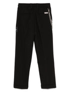 Pantaloni per bambino John Richmond Junior nero con applicazione logo RBP25227PA BLACK JOHN RICHMOND JUNIOR 