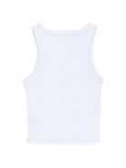 Canotta per bambina MC2 Saint Barth Kids azzurra con fragole ricamate all-over BLUE002 02269L MC2 ST. BARTH KIDS 