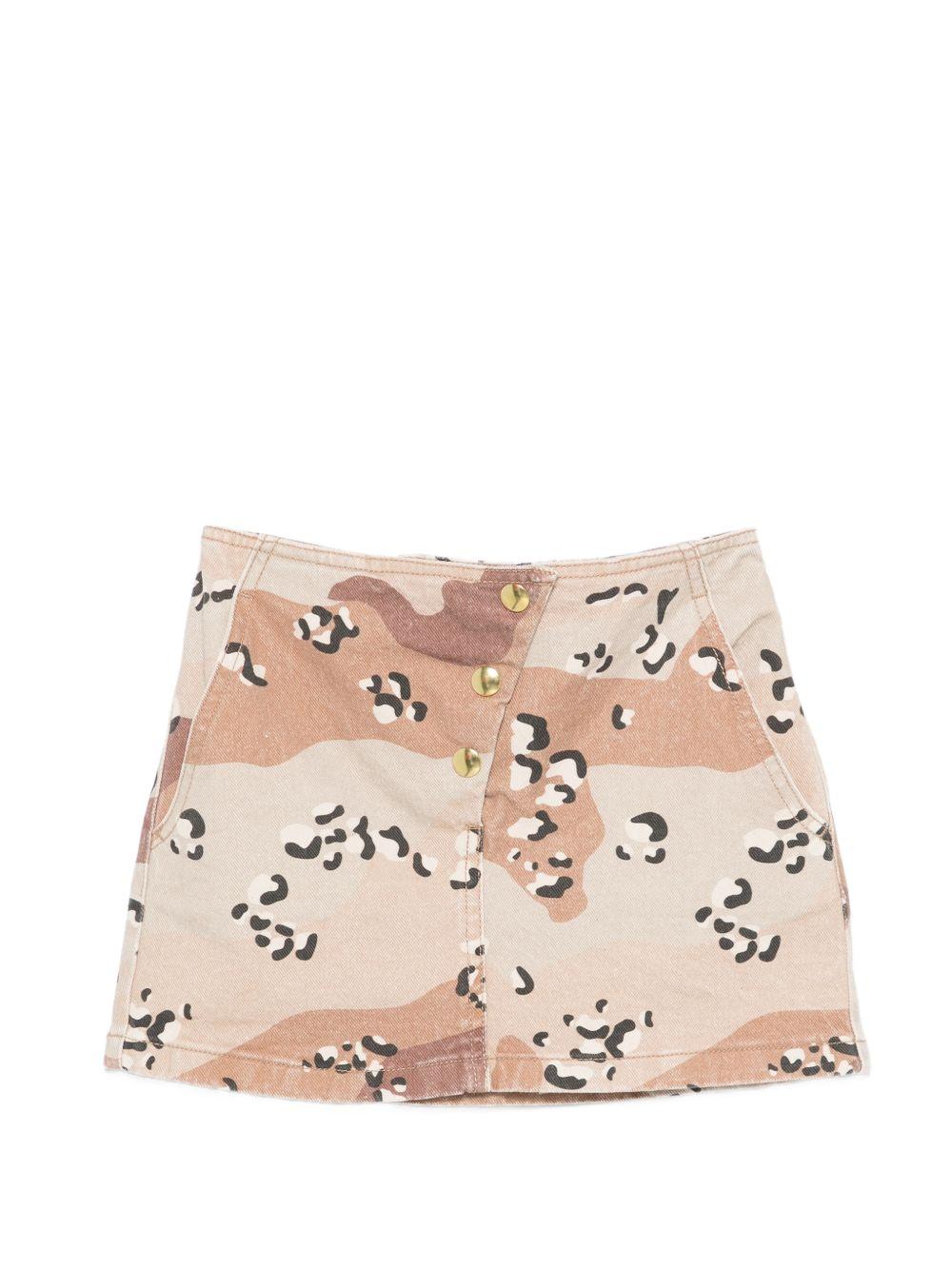 Gonna per bambina Douuod Kids marrone con stampa camouflage DY7A81 Z3843 108MA DOUUOD KIDS 