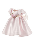 Abito per neonata Monnalisa rosa con dettaglio con fiocco e con fiore 73G903 7302 0091 MONNALISA KIDS 