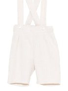 Shorts con bretelle per neonato Mariella Ferrari beige con vita elasticizzata sul retro PNG7BIS ECRU MARIELLA FERRARI KIDS 
