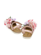 Sandali per bambina Monnalisa rosa con applicazione fiori 8CG009 7710 0090 MONNALISA KIDS 