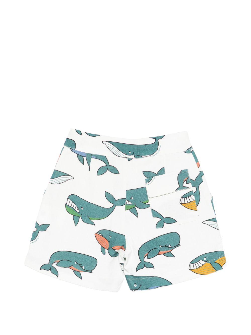 Shorts per bambino Stella McCartney Kids bianchi con stampa balene TY6S39 Z3553 101MC STELLA McCARTNEY KIDS 