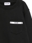Felpa per bambino Moschino Kids nera con taschino HUF09PLCA86 60100 MOSCHINO KIDS 