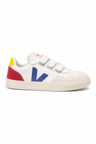 Sneakers V-90 per bambini Veja Kids bianche con chiusure a strappo SX2021511 V-90 WHITE INDIGO PEPPER VEJA KIDS 