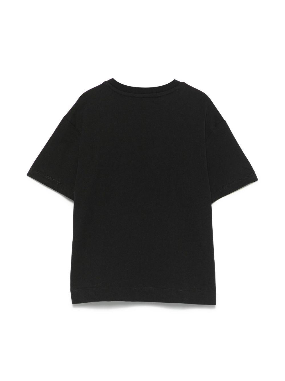 T-shirt con logo per bambina MSGM Kids nero con girocollo S5MSJGTH218 110 MSGM KIDS 