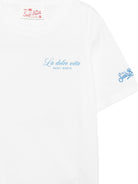 T-shirt per bambino MC2 Saint Barth Kids bianca scollo rotondo e stampa grafica PRL0001 00932L MC2 ST. BARTH KIDS 
