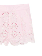 Shorts per bambina MC2 Saint Barth Kids rosa con ricamo floreale in broderie anglaise AMN0002 03034L MC2 ST. BARTH KIDS 
