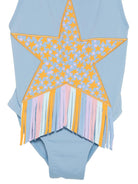 Costume da bagno per bambina Stella McCartney Kids azzurro con frange TYCB19 Z0157 606 STELLA McCARTNEY KIDS 