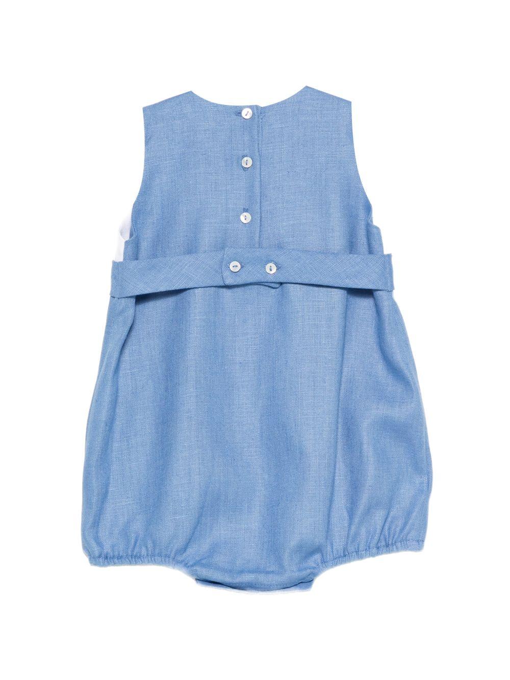 Tutina per neonato Mariella Ferrari azzurra con decorazione ricamata PLD4 054 MARIELLA FERRARI KIDS 