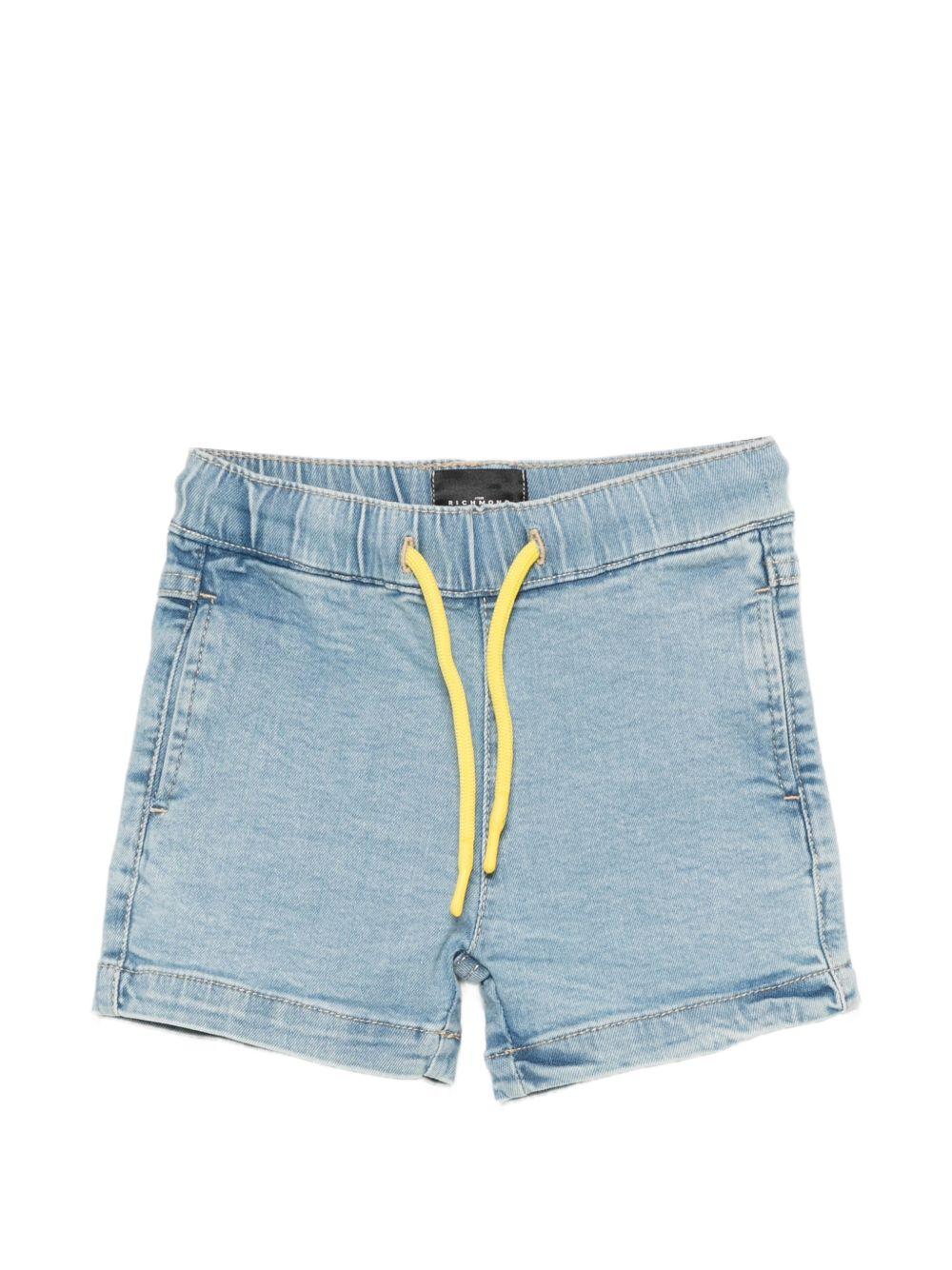 Shorts per neonato John Richmond Junior in denim con patch logo sul retro RIP26107BE DENIM BLUE LIGHT JOHN RICHMOND KIDS 
