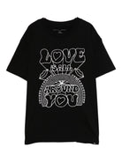T-shirt per bambini Stella McCartney Kids nera con stampa sul davanti TX8C01 Z0434 961 STELLA McCARTNEY KIDS 