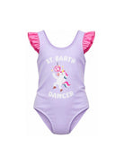 Costume da bagno per bambina MC2 Saint Barth Kids viola con stampa unicorno CARO001 03779L MC2 ST. BARTH KIDS 