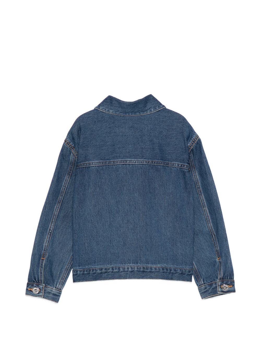 Giubbino per bambini Moschino Kids denim con colletto HUS05LL0E35 41104 MOSCHINO KIDS 