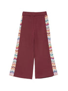 Pantaloni sportivi per bambina Missoni Kids bordeaux con bande laterali MZ6A00 Z3183 530 MISSONI KIDS 