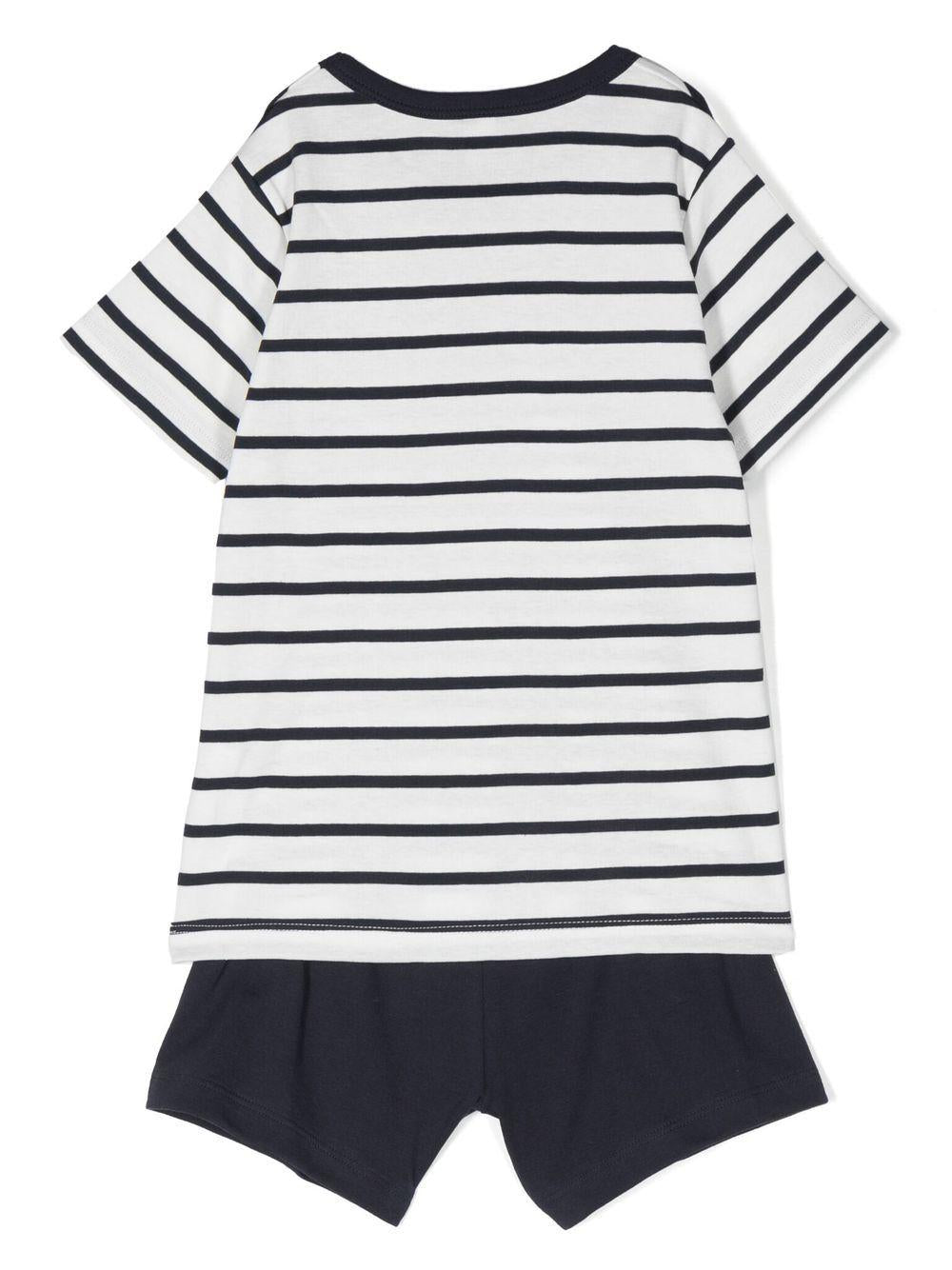 Set pigiama t-shirt e shorts per bambini Petit Bateau multicolore con design a righe A01DD 01 PETIT BATEAU KIDS 