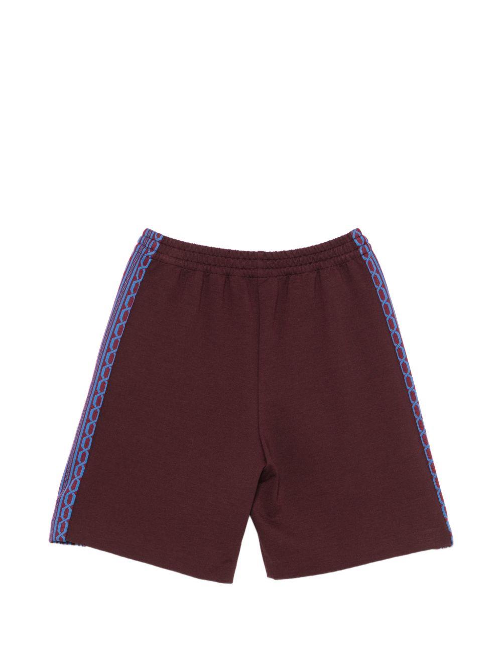 Shorts per bambino Versace Kids bordeaux con bande laterali 10249361A18115 2RH20 VERSACE KIDS 