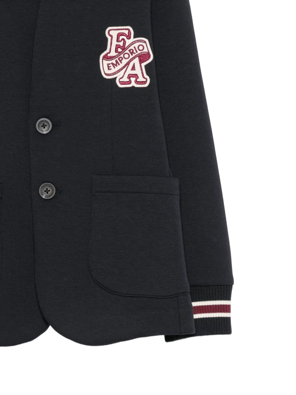 Blazer per bambino Emporio Armani Kids blu con patch logo EB001532 AF10126 UB118 EMPORIO ARMANI KIDS 