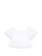 Camicia per bambina Ermanno Scervino Junior bianca con dettagli in pizzo Z1G301 7942 0099 ERMANNO SCERVINO KIDS 