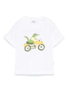 T-shirt con stampa per neonato Il Gufo bianco con orlo dritto P25TS480MF001 156 IL GUFO 