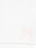 Set maglione e pantaloni per neonata Gensami Kids bianco con dettaglio fiocco GPT-FIOCCOT-WE OFF WHITE GENSAMI 
