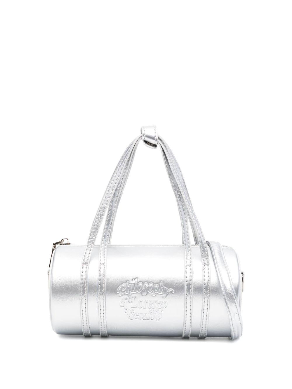 Borsa cilindrica per bambina Philosophy Di Lorenzo Serafini Kids argento in vernice I9F005 6073 P006 PHILOSOPHY KIDS 