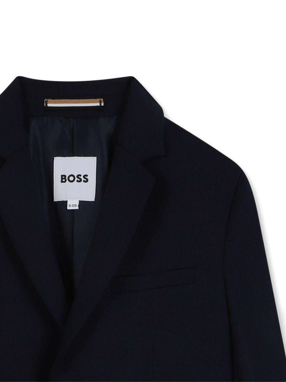 Blazer monopetto per bambino BOSS Kids blu con revers classici J52382 862 BOSS KIDS 