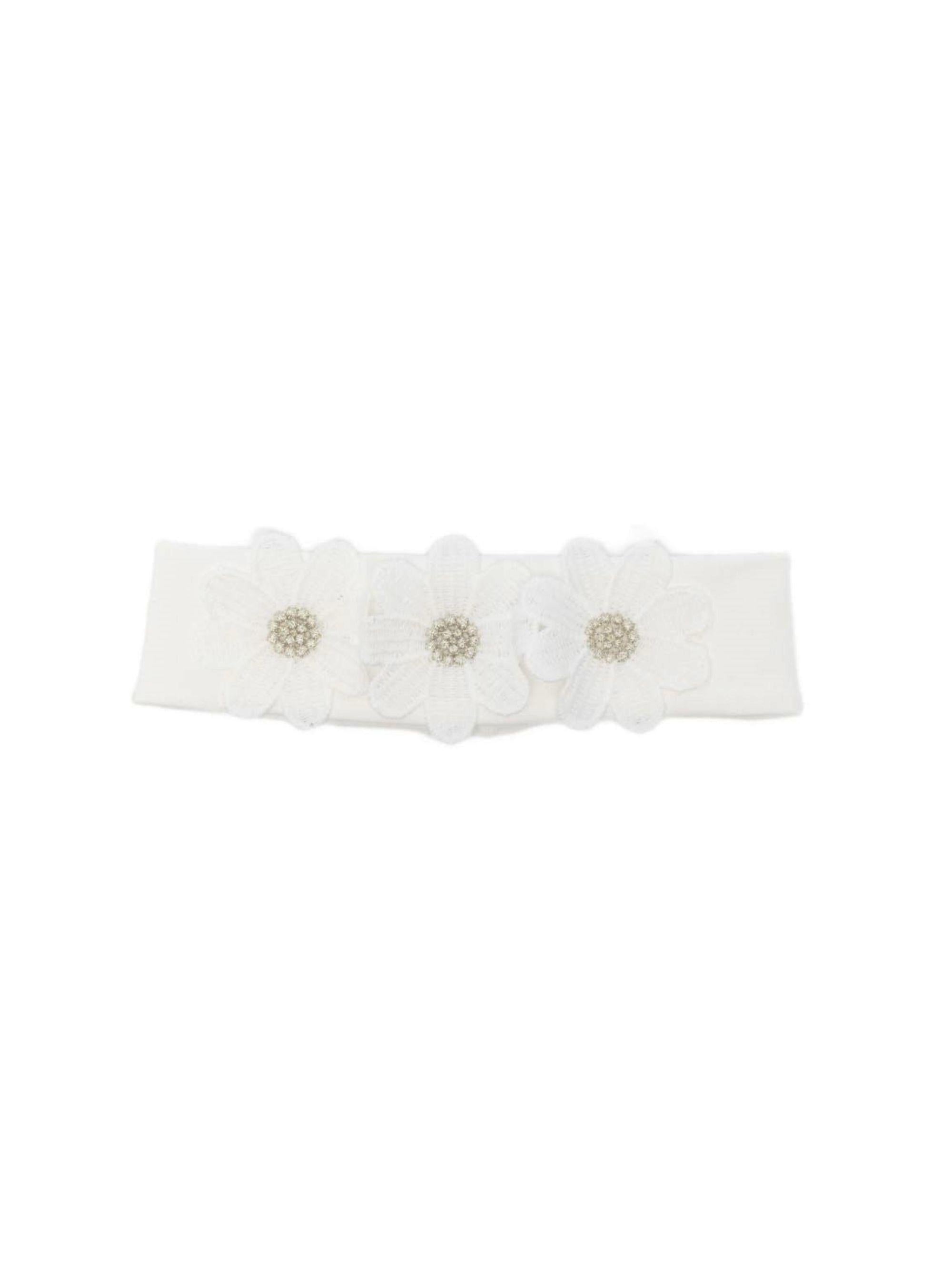 Fascia per neonata La Stupenderia bianca con applicazione fiori 2ABFA58 X01 LA STUPENDERIA 