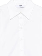 Camicia per bambina MSGM Kids bianca con colletto classico S6MSJGSI084 001 MSGM KIDS 