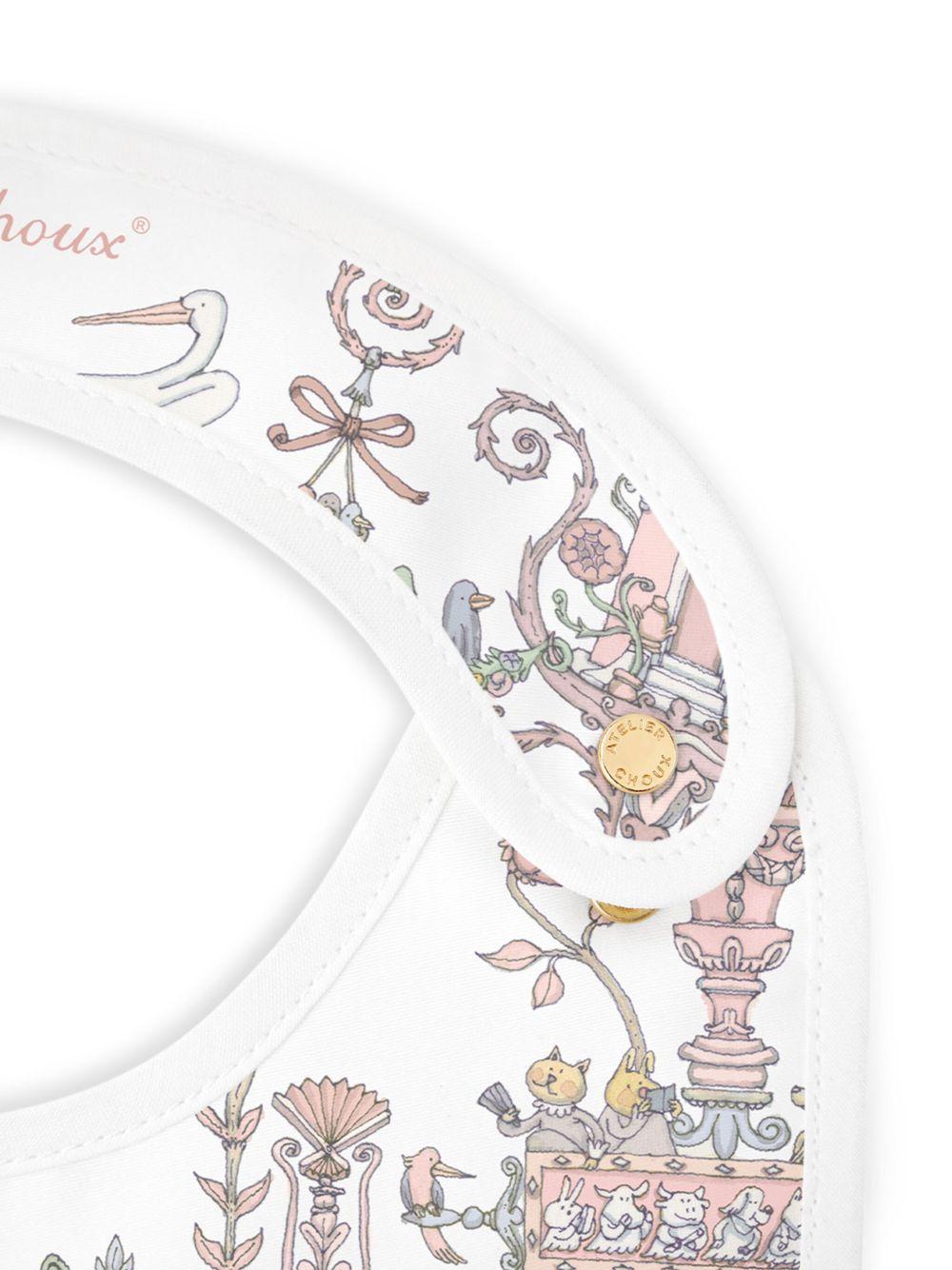Bavaglino per neonati Atelier Choux bianco con stampa BI-CS-TDJ P-U ATELIER CHOUX PARIS KIDS 