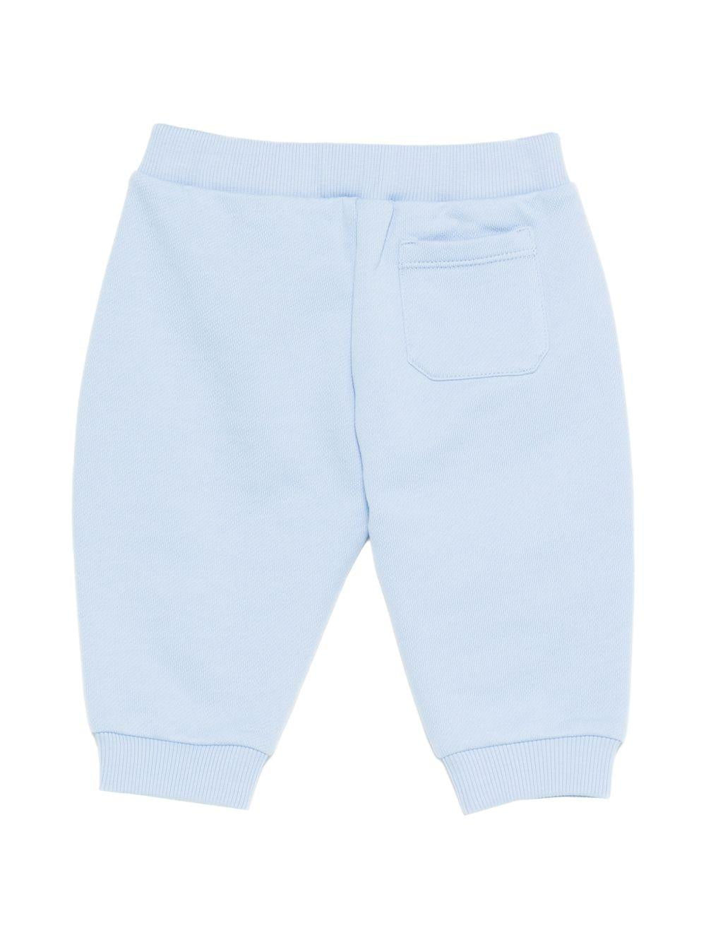 Pantaloni per neonato Balmain Kids azzurro con stampa logo BY6540 Z3183 652BC BALMAIN KIDS 