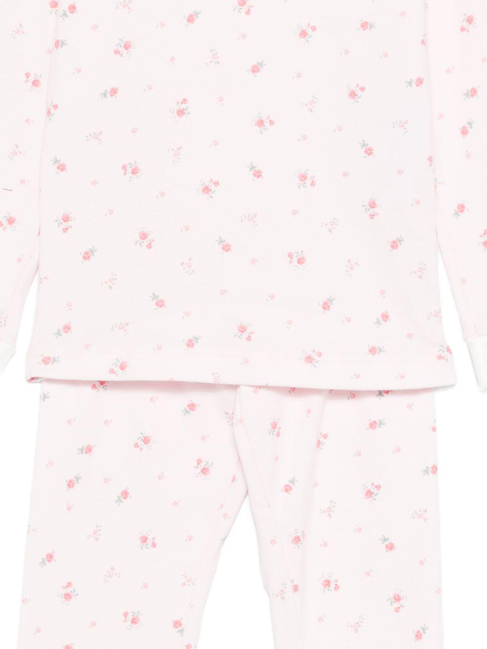 Pigiama per bambina Petit Bateau rosa con stampa floreale all-over A0FP9 01 PETIT BATEAU KIDS 