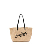 Borsa Rafia City MC2 Saint Barth beige con ricamo logo RAFC001 00421L MC2 ST. BARTH KIDS 