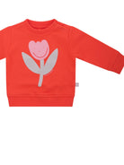 Felpa per bambina Stella McCartney Kids rossa con stampa fiore sul davanti TY4080 Z0499 426 STELLA McCARTNEY KIDS 
